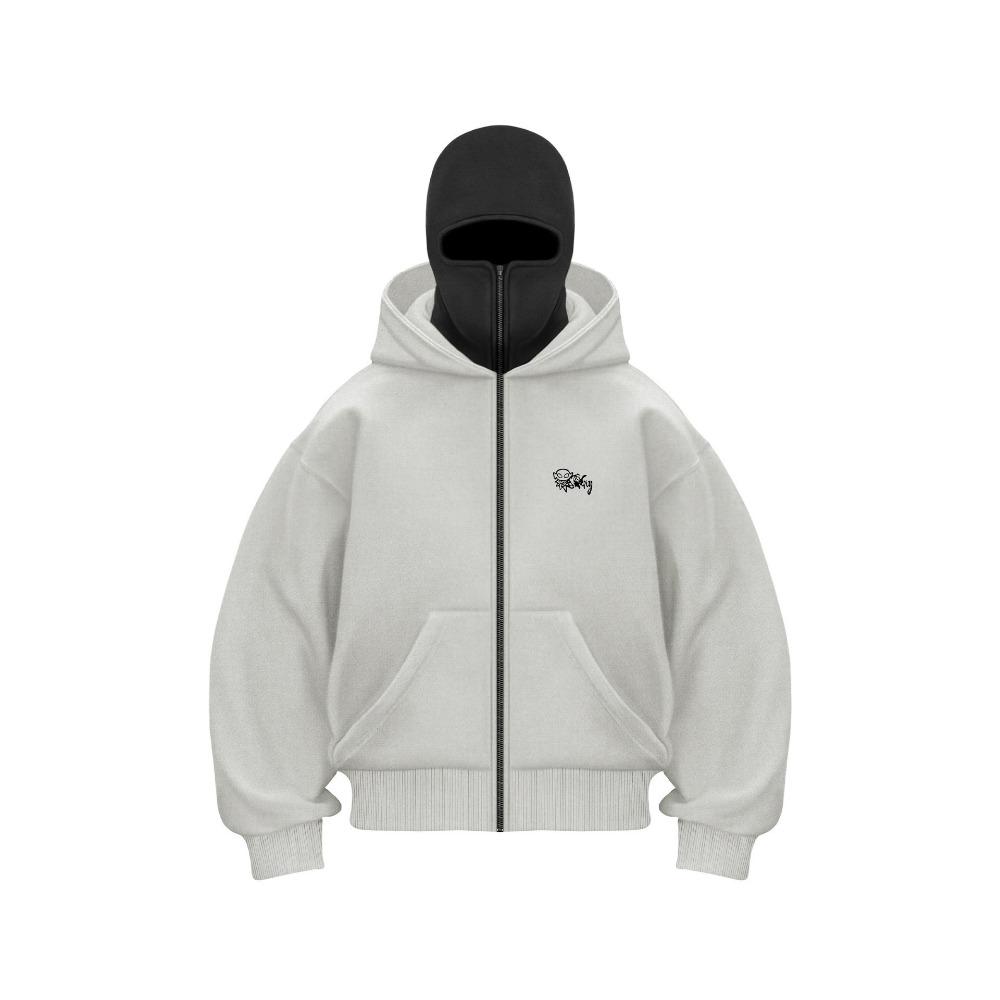 Trendy Fleece Double Hat Hoodie with Unique Design, Unisex Loose Fit Y2K Sweatshirt for Fall/Winter