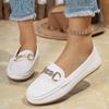 Large Size Flat-soled Doudou Shoes Women's New Metal Buckle Soft-soled Soft-soled Flat-soled Women's Shoes