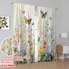 2pcs,2D Plane Printing Contemporary Curtains Butterfly Meadow 100% Polyester (without Rod) Versatile All Use for Bedroom Living