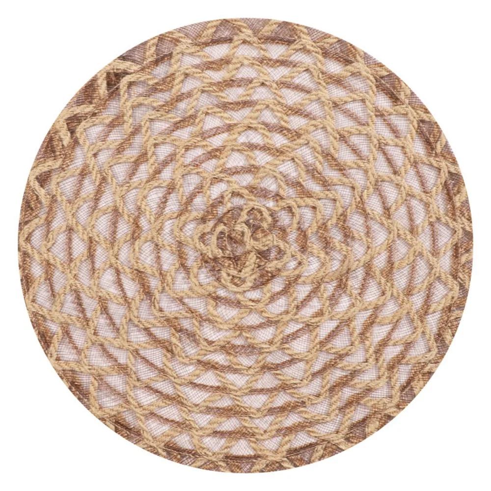 New Woven Dining Placemats Round Washable Insulation Mat Boho Style Heat-resistant Table Mat For Coffee Kitchen Dining Room