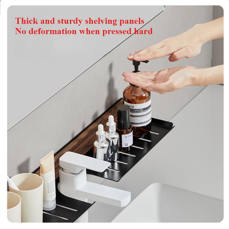 Ореховый унитаз раковина зеркало полка кран умывальник раковина настенные стеллажи для хранения вещей ванная полка туалет кухонная полка без перфоратора