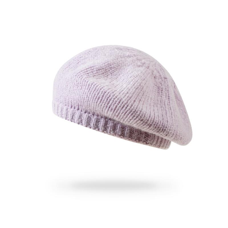 Вязаный берет, осенне-зимняя плюшевая шляпа художника, универсальная, большая окружность головы, шерстяная шляпа, женская шляпа