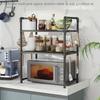 2-Tier Metal Kitchen Shelf, Countertop or Floor Storage for Spices, Utensils, Pots & Pans, Utensil Holder - Microwave & Double Oven Storage Organizer