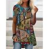 Women Fashion Floral Graphic Printed Short Sleeve Casual Tunic Loose Plus Size O-neck Tops Blouse