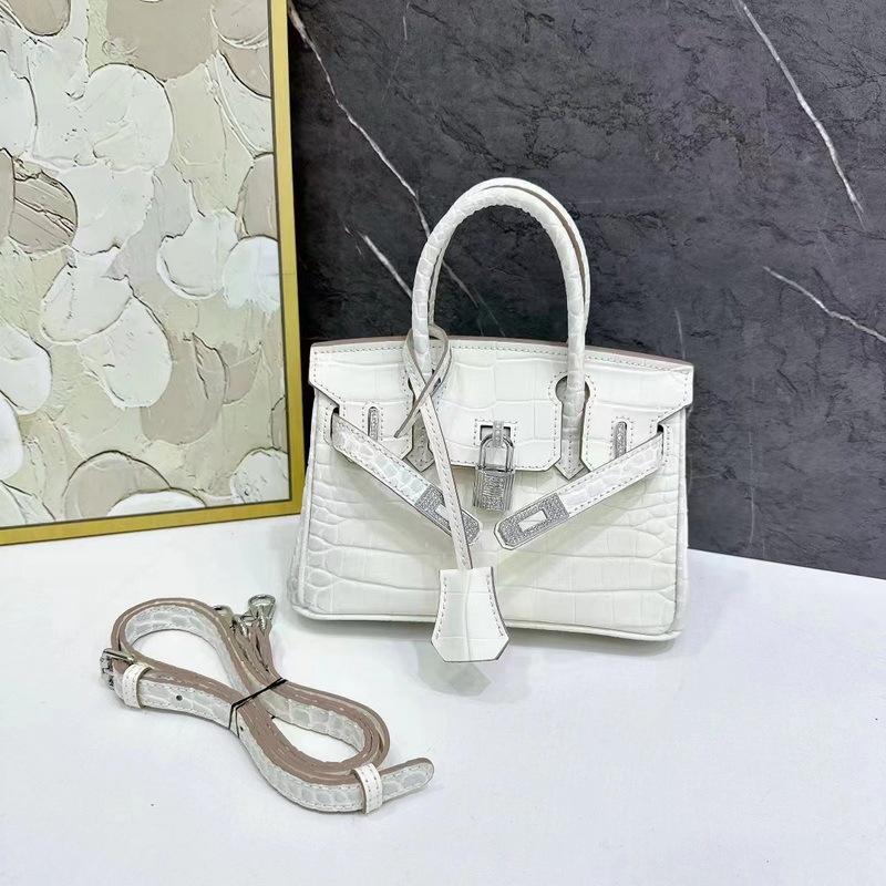 Новая женская сумка из натуральной кожи Himalaya White Crocodile Pattern Water Platinum Bag Handbill Shoulder Bag Cross Border