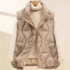 Autumn and Winter New Vest Women's Loose Stand-up Collar Thickened Down Cotton Jacket Vest Cotton Vest Outer Wear