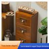 Retro Wooden Multi-Layer Desktop Organizer Box for Jewelry, Tape, and Accessories