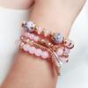5 Pcs Women Bracelets Faux Crystal Smooth Multi Pendant Jewelry Retro Bohemian Style