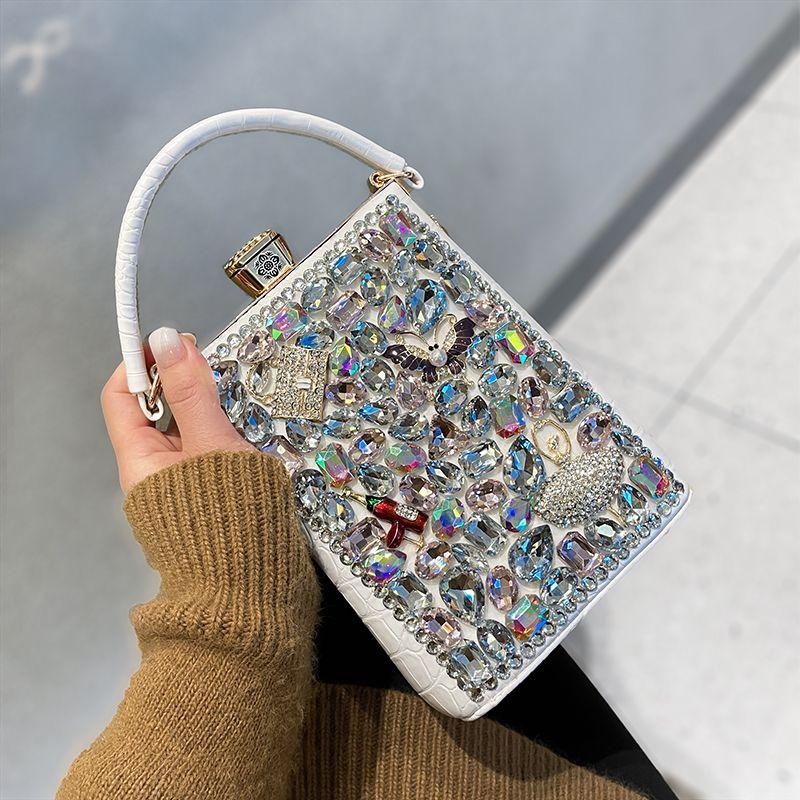 2024 Новая ретро-сумка Water Diamond на одно плечо Cross Small Square для женщин