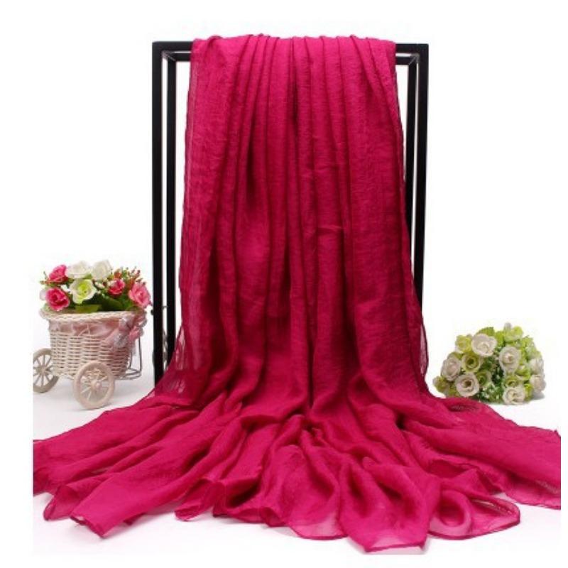 Очень большой искусственный шелковый шарф, однотонный шелковый шарф, пляжное полотенце на берегу моря, длинный весенне-осенний женский газовый шарф, шифоновый шарф для женщин