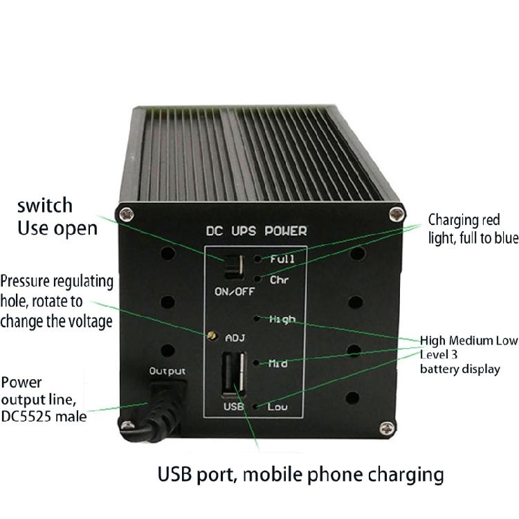 for Smart UPS USB 5V+5.5x2.5mm 12V 15V 19V 24V Adjust Uninterruptible Power Supp