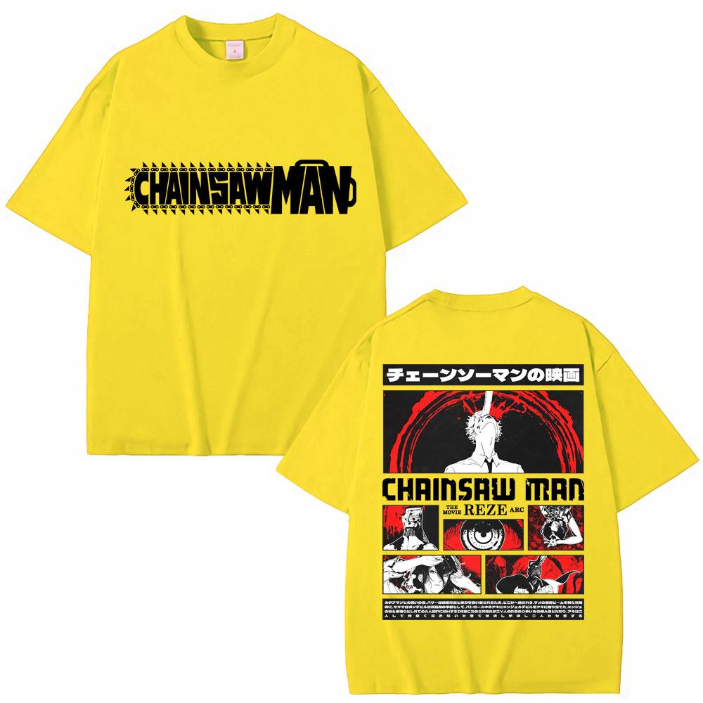 90s Japanese Anime Chainsaw Unisex Graphic T Shirt Unisex Women Fashion Vintage Cartoon Tshirt Oversized Cotton Casual Summer Tshirts