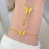Flower Butterfly Flowing Water Pendant Necklace Light Luxury Temperament High Sense Collarbone Chain Niche Sweet Versatile Jewelry