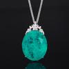 Ювелирное имитация изумруда ретро большое ожерелье с подвеской в виде яйца основной камень 25 * 30