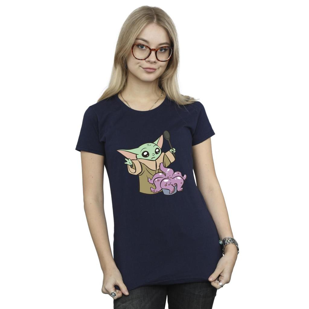STAR WARS Женская/Дамская хлопковая футболка The Mandalorian Spooky Cooking