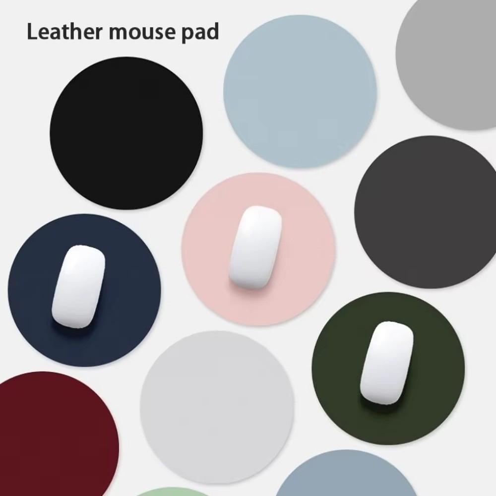 Waterproof Leather Mouse Pad Double-side Round Mouse Pad Simple Design Mouse Mat