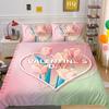 Комплект постельного белья ко Дню святого Валентина с 3D-принтом, двуспальная кровать, пододеяльник, наволочка, 2/3 шт., пододеяльник для молодоженов, мягкий и быстросохнущий домашний текстиль