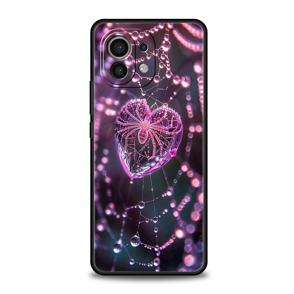 Чехол для телефона для Xiaomi Poco F7 F6 F5 F4 F3 X7 X6 X5 X4 X3 NFC M4 C51 C55 GT Pro 5G Мягкий ТПУ Fundas Паутина Capas Coque