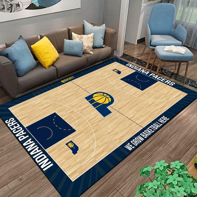 Ковровая дорожка в стиле баскетбольной площадки Indiana Pacers для домашнего декора. Подходит для использования в качестве противоскользящего коврика для гостиной, спальни, диванов