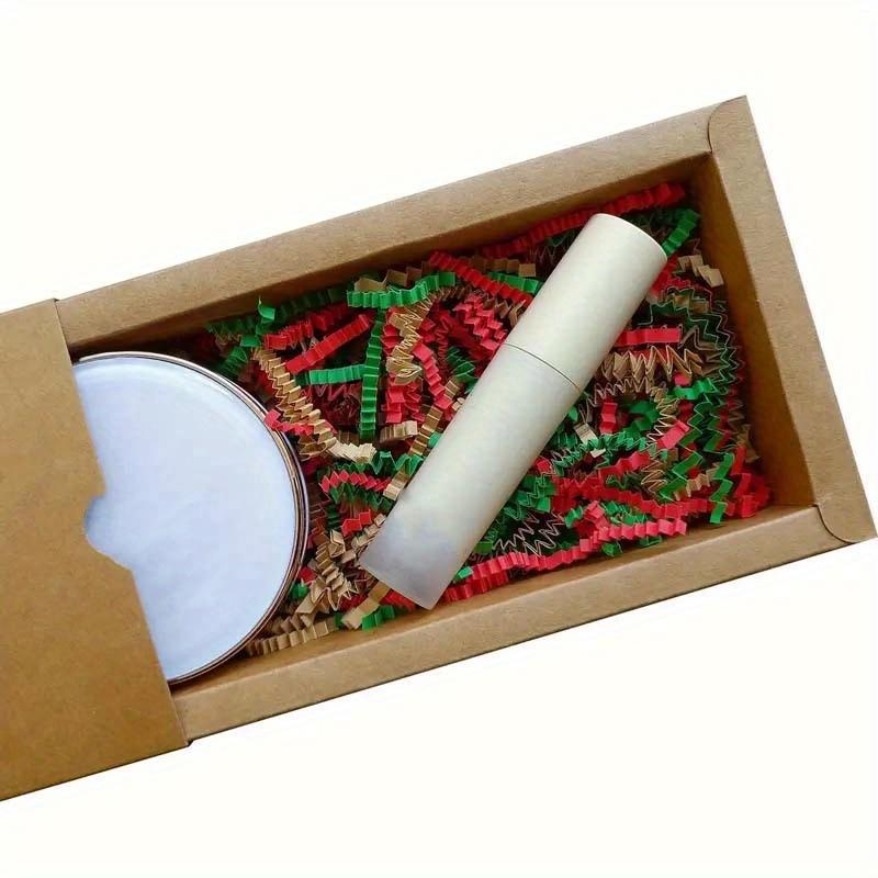 1 упаковка гофрированной бумаги: Наполнитель из измельченной бумаги 17,64 унций, красный, крафт и зеленый — идеально подходит для упаковки и наполнения подарочных корзин