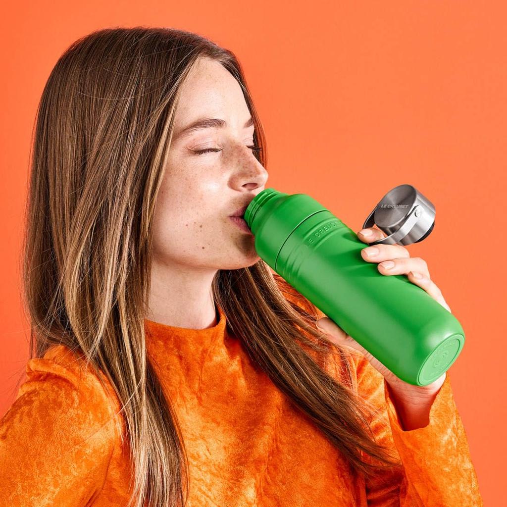 Le Creuset Water Large Azure Stainless Vacuum Wide Easy To Easy To On the Convenient To Carry Bottle, Bottle, Capacity, 1000ml, Blue, Steel,