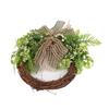 Artificial Wreath Rustic Simulation Hanging Green Berry Greenery Rattan Wreath for Front Door Wall