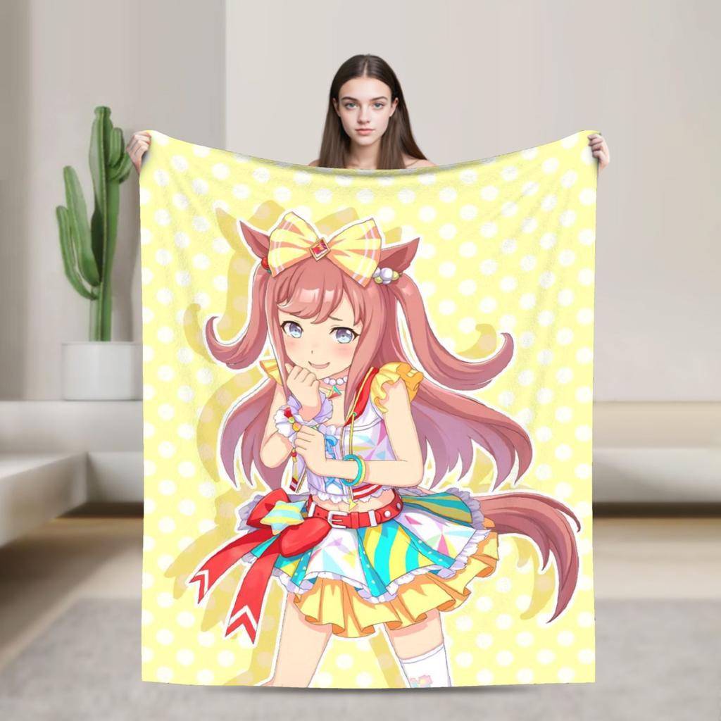 Umamusume Pretty Derby Mejiro Blanket Fleece Autumn/Winter  Portable Lightweight Throw Blanket for Bed Bedroom Rug Piece