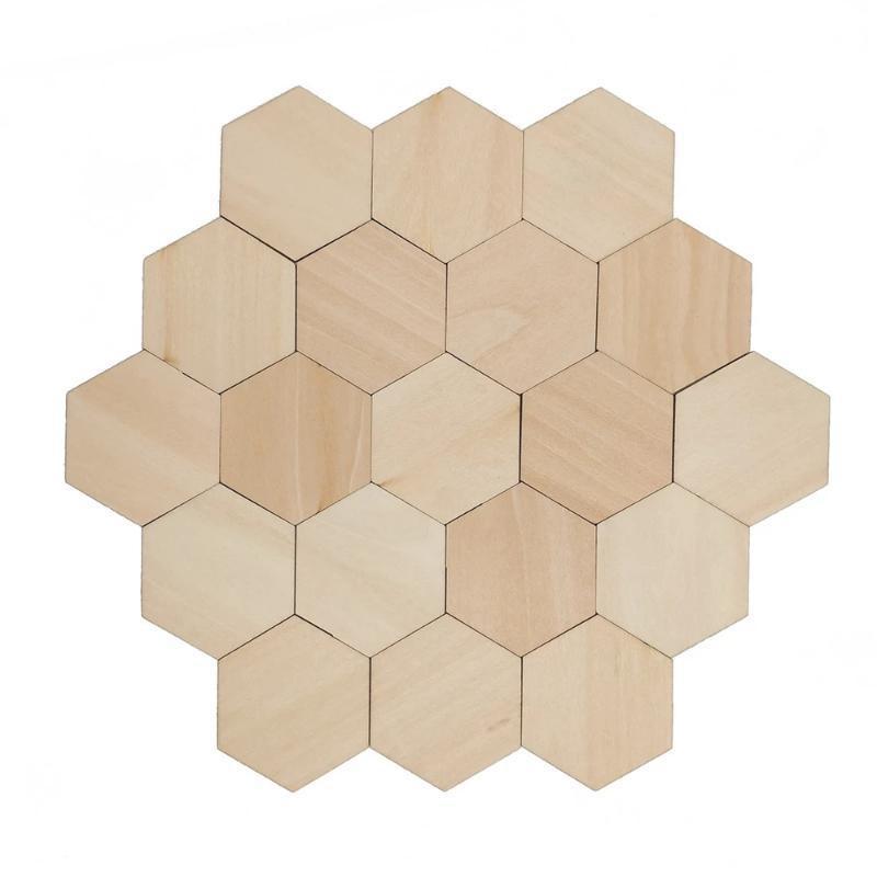 50/100 шт. Шестигранные пустые деревянные щепки Незаконченная деревянная тарелка Декоративное искусство Ремесла DIY Изготовление свадебных бирок Рождественские пустые подарки