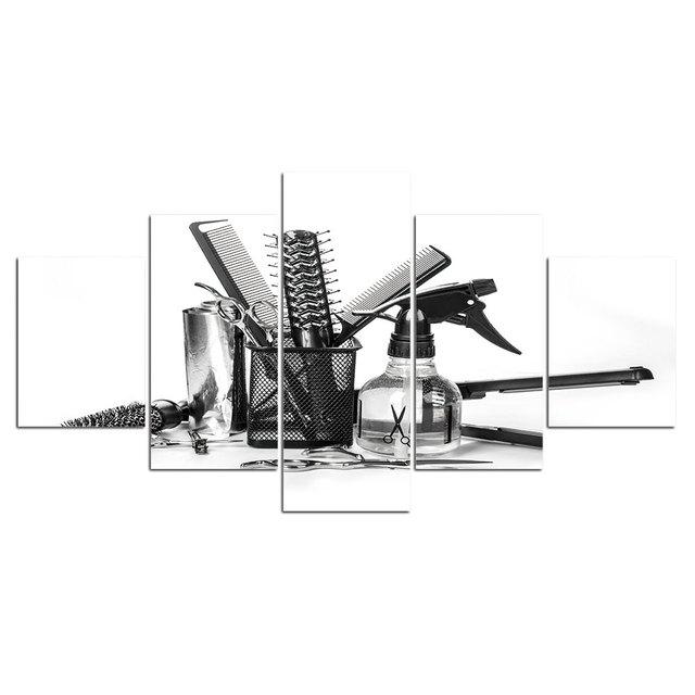 Без рамки 5 шт., модная парикмахерская, стрижка, HD настенное искусство, холст, постеры, картины, домашний декор для гостиной