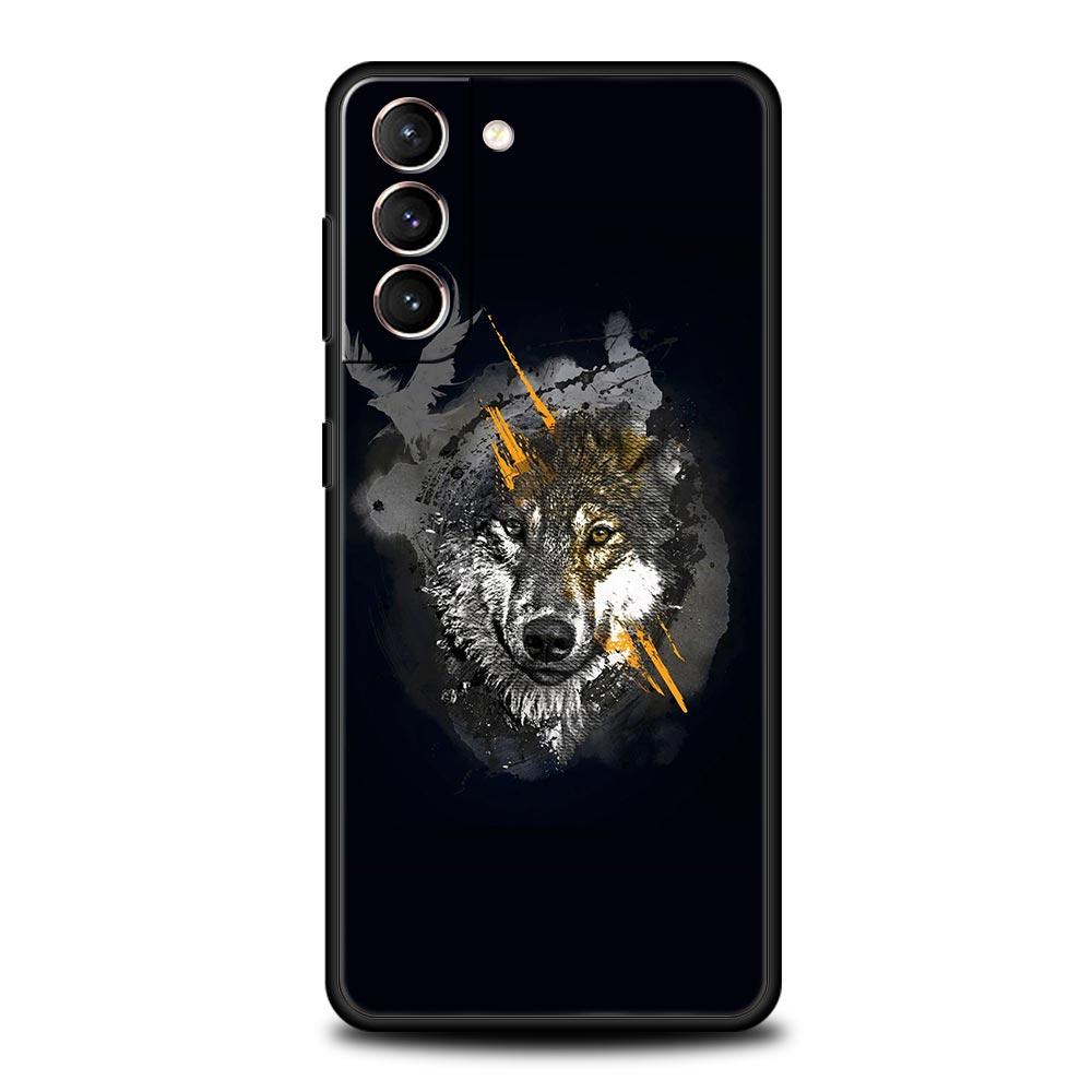 Чехол Волк Животное Для Samsung Galaxy S22 Ultra S21 S20 FE 5G S10 S9 S24 Plus S10E S23 Чехол для Телефона Черный Силикон Мягкий
