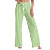 Women's Fashion Casual Comfortable Pajama Pants Solid Color Printed Drawstring Wide Leg Pants Trousers