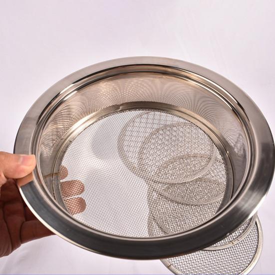 Soil Sifter Set Stainless Steel Sieve Frame with 5 Mesh Sieve Pans