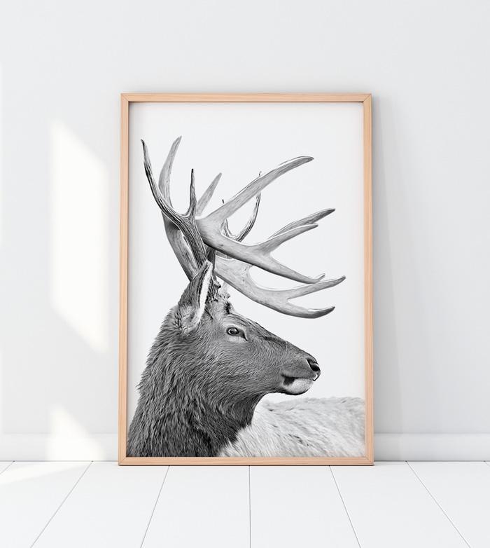 Скандинавский постер с оленями
