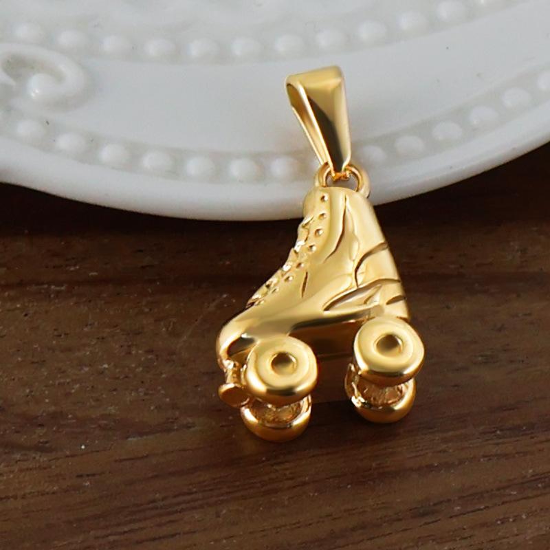 Yori 2Pcs Stainless Steel Key Heart Anchor Cross Pendant Vacuum Electroplating 18K Gold Color Preserving in Furnace