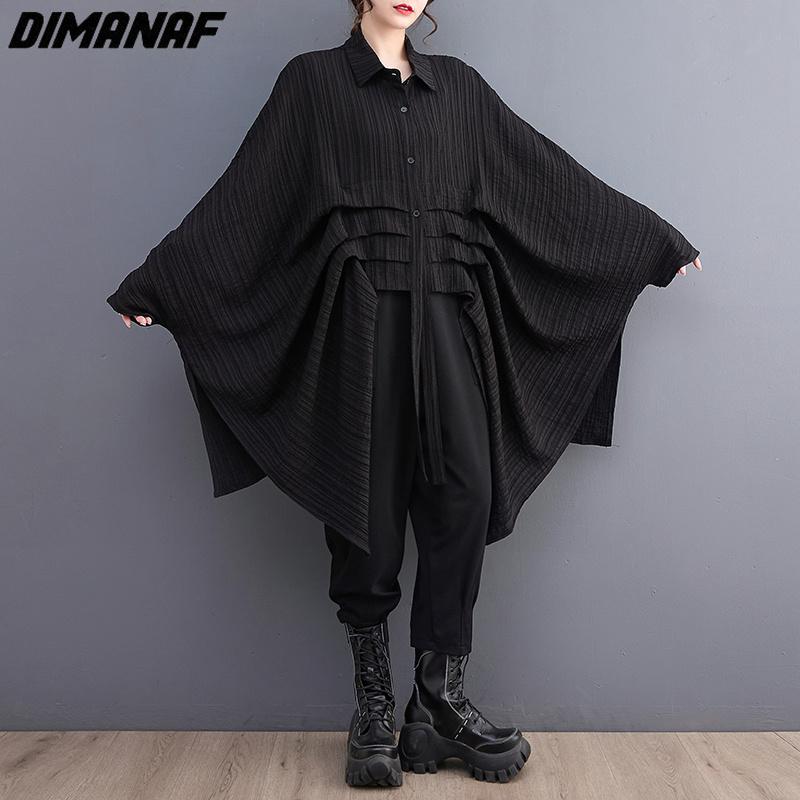 Dimanaf 2023 Plus Size Summer Women Blouse Bat Chiffon Solid Lady Tops Tunic Tees Shirt Oversize Loose Casual Clothing Green