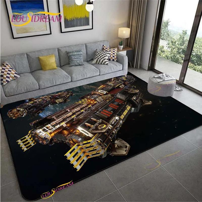 3D Ковер Космическая Станция для Гостиной Спальни Стола Кинотеатра Кухонный Дверной Детский Нескользящий Коврик для Пола Альфомбра Подарок на День рождения