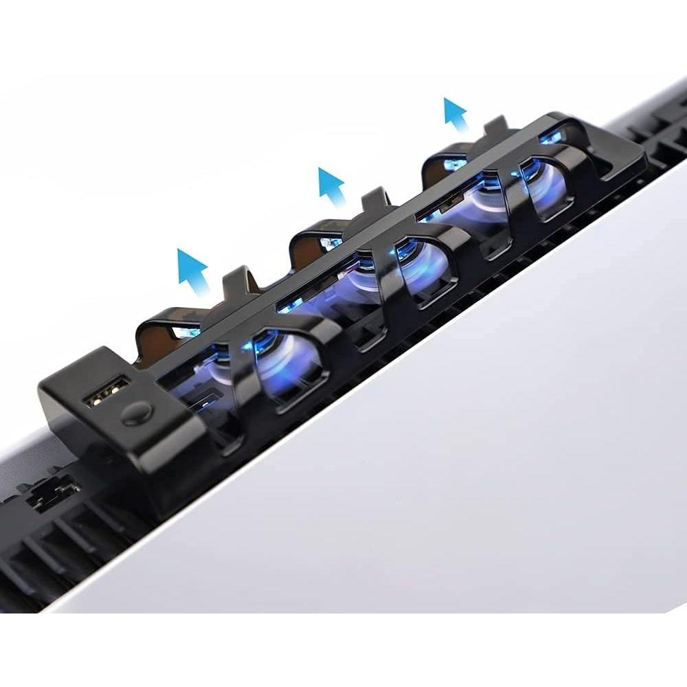 PS5 Консоль Вентилятор охлаждения для Геймпад Контроль температуры Игровой автомат Hub Вентилятор охлаждения Геймпад Радиатор Вентилятор Воздушный Охлаждающий Концентратор Воздушный Вентилятор Ray Задний Abs