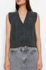 Women's Elegance Style Sweater Stone Soft Textured Knitwear Vest