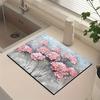 1Pcs Rubber Drying Mat With Flower Drainage For Coffee Shop Restaurant Kitchen Carpet Tableware Durable Diatom Mud Table Mat Pet Mat Coffeeware