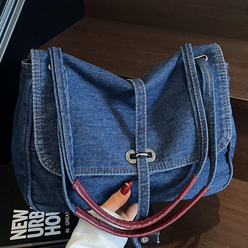 Джинсовая сумка женская 2025 лето новая мода высокая ценность литературный и художественный стиль сумка через плечо сумка-мессенджер портативная сумка-мессенджер