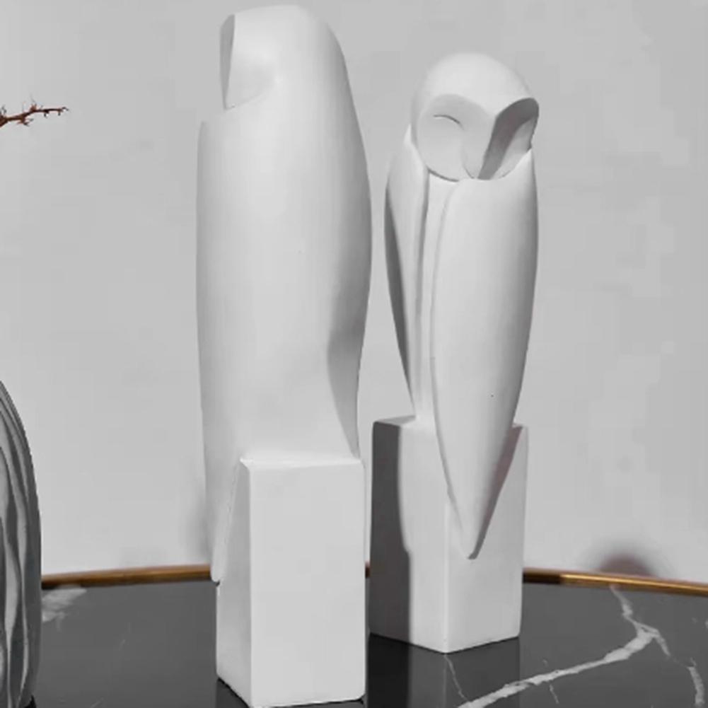 Хорошая-Минималистичная Статуэтка Совы Скульптура Животное Декоративные Фигурки Украшение для Дома На Полку Домашний Офис Шкаф Декор