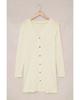 Azura Exchange Beige Open-Front Buttons Cardigan