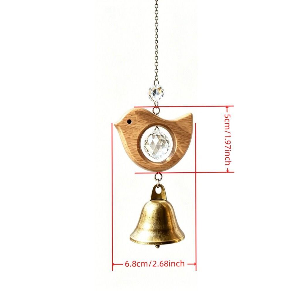 Crystal Prism Bird Wind Chimes Wooden Sun Catcher Vintage Crystal Pendant Home