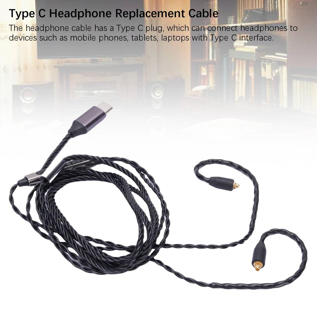 Кабель для наушников Type C, подходит для наушников Sennheiser IE300 IE600 IE900, сменный кабель OFC, встроенный микрофон, 47,24 дюйма