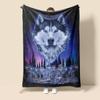1PC Wolf Pattern Soft Throw Thin Blanket Gifts for Couch Bed Car Home Camping For Animals Wolf Dog Fox Lovers All Season Use