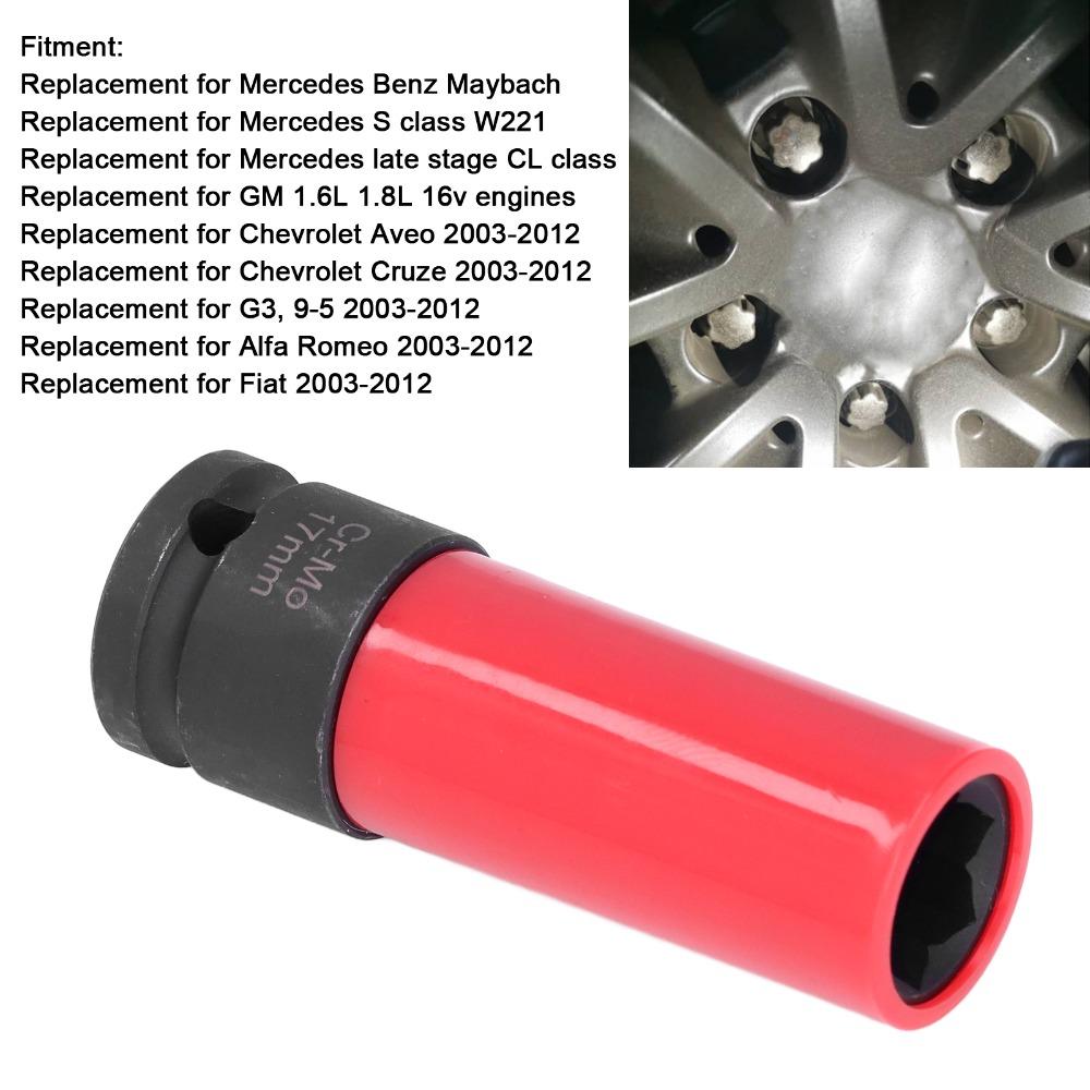 1/2 Inch Drive Wheel Lug Nut Sleeve 17mm Size Anti Theft Socket  Tire Maintenance Technicians