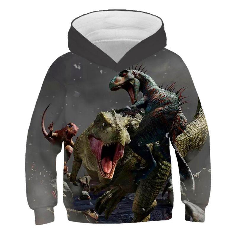 Hoodies Jurassic Park 3D Print Animal Dinosaurs Sweatshirts Boys Girls Children Hooded Pullovers Fashion Kids Tracksuit Clothing