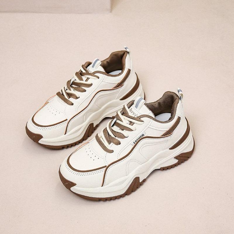 Кроссовки на толстой подошве в стиле "dad shoes" осень и зима новые спортивные и повседневные однотонные туфли студентам увеличить рост и выглядеть стройнее