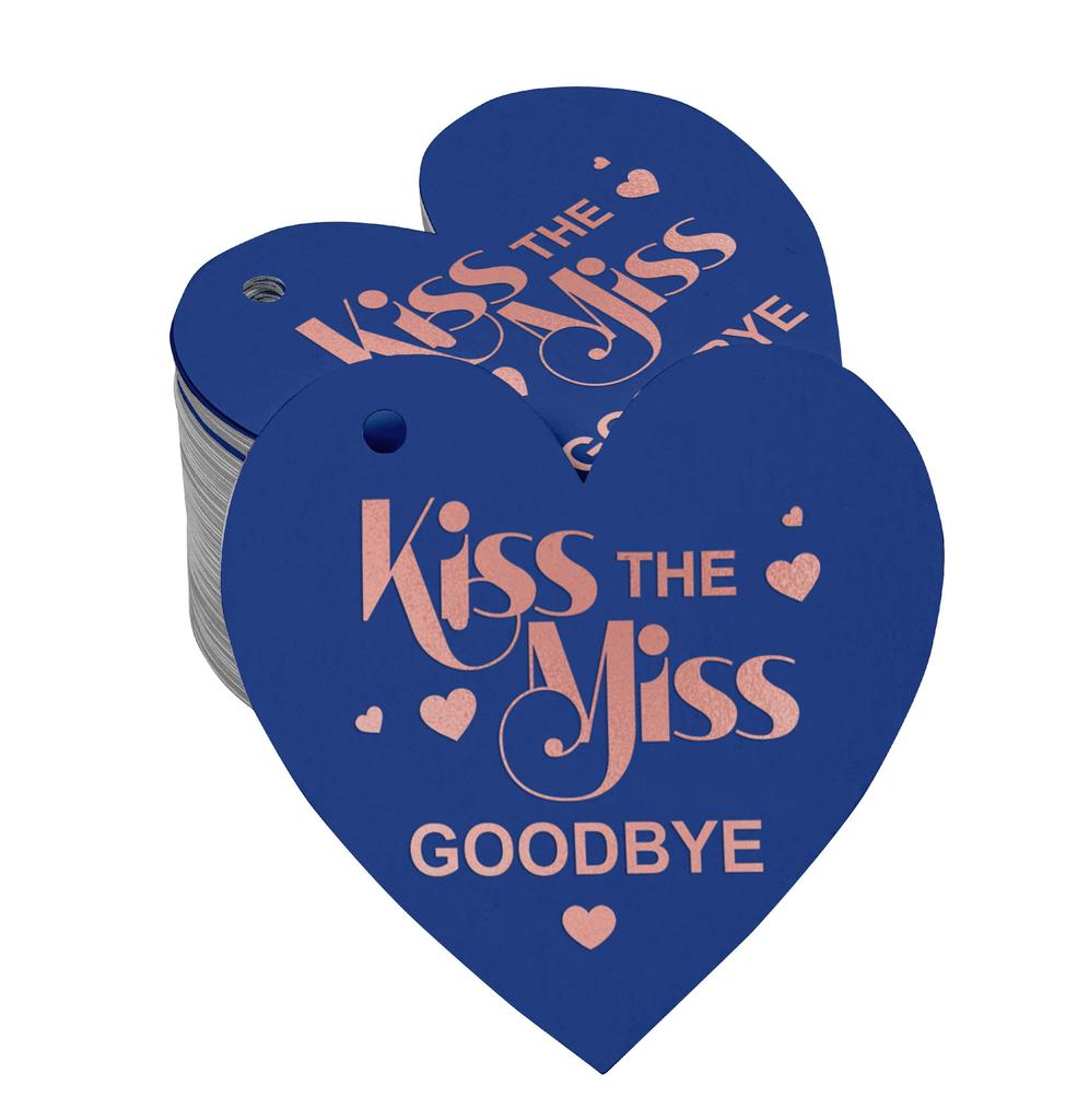 Inkdotpot 100 шт. в упаковке. Бирка из настоящей серебряной фольги с поцелуем «Мисс на прощание» на девичник.