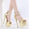 High Heels One-word Sex Gun Shoes Model Banquet Shoes Summer Waterproof Table Stiletto High Heels Sandals